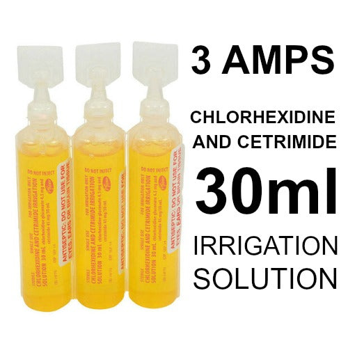 Chlorhexidine Irrigation Solution 30ml (3) Amada First Aid