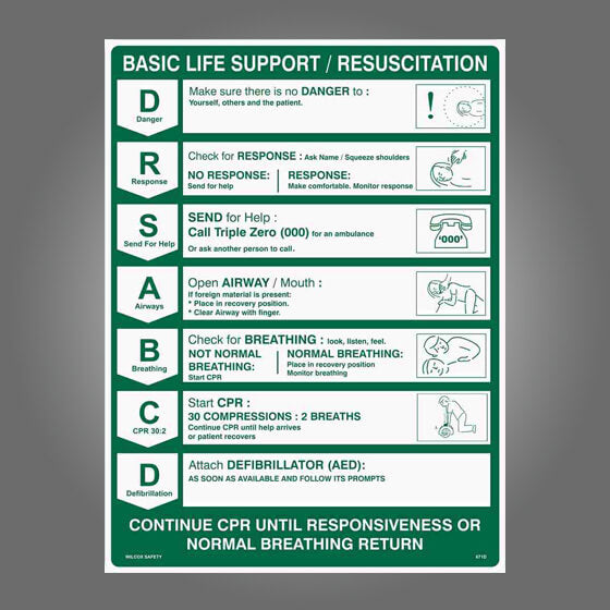 CPR WALL CHART POLY 60cm X 45cm