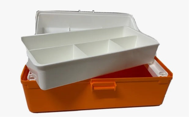 Small Orange White First Aid box with lift out tray