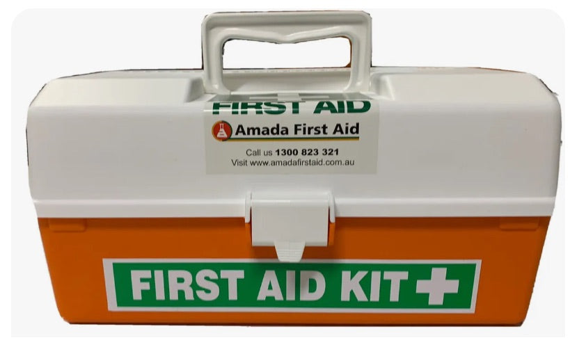 Small Home First Aid Kit orange white 1 tray tackle box – Amada First Aid